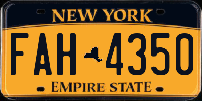 NY license plate FAH4350