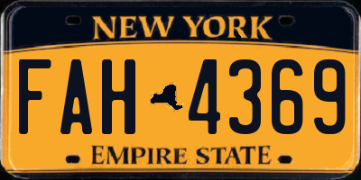 NY license plate FAH4369