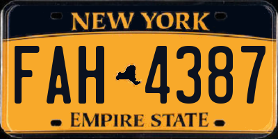 NY license plate FAH4387
