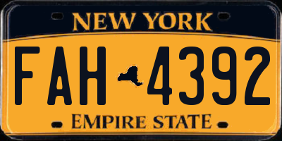 NY license plate FAH4392