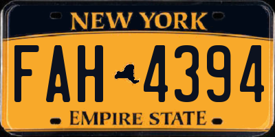 NY license plate FAH4394