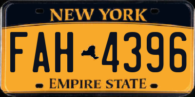 NY license plate FAH4396