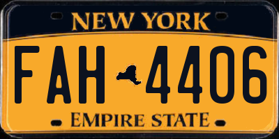 NY license plate FAH4406