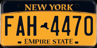 NY license plate FAH4470