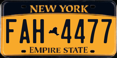 NY license plate FAH4477