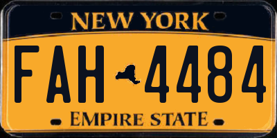 NY license plate FAH4484