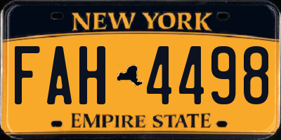 NY license plate FAH4498