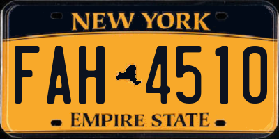NY license plate FAH4510