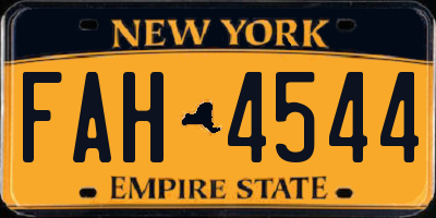NY license plate FAH4544
