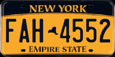 NY license plate FAH4552