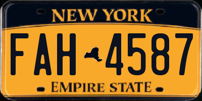 NY license plate FAH4587