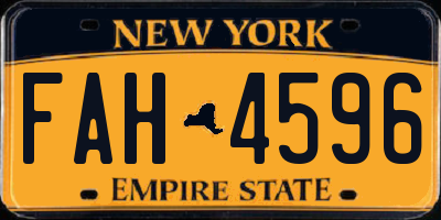 NY license plate FAH4596