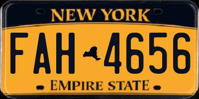NY license plate FAH4656