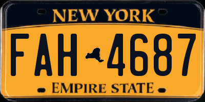NY license plate FAH4687