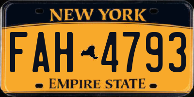 NY license plate FAH4793