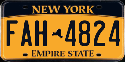 NY license plate FAH4824