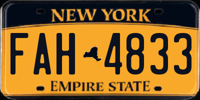 NY license plate FAH4833