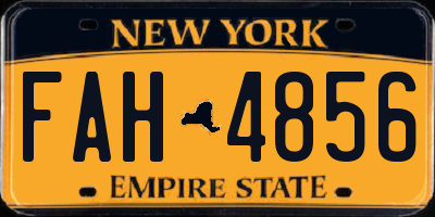 NY license plate FAH4856