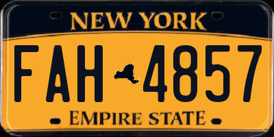 NY license plate FAH4857