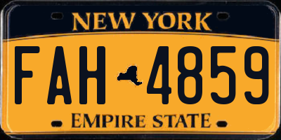 NY license plate FAH4859