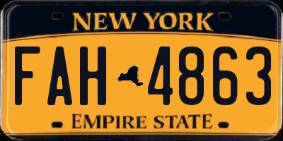 NY license plate FAH4863