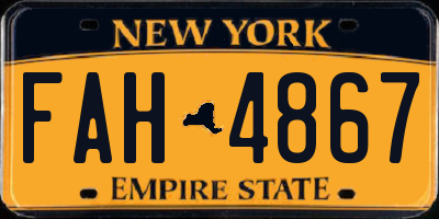 NY license plate FAH4867