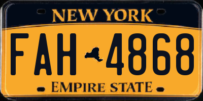 NY license plate FAH4868