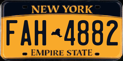 NY license plate FAH4882