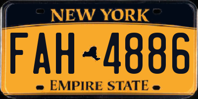NY license plate FAH4886