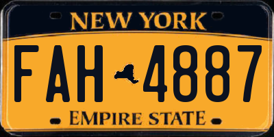 NY license plate FAH4887