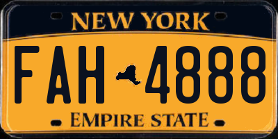 NY license plate FAH4888
