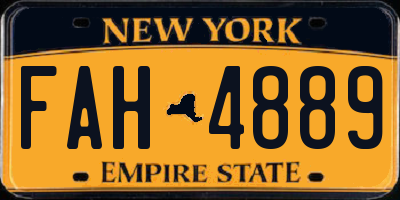 NY license plate FAH4889
