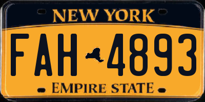 NY license plate FAH4893