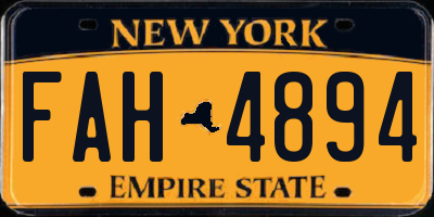 NY license plate FAH4894