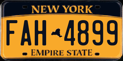 NY license plate FAH4899