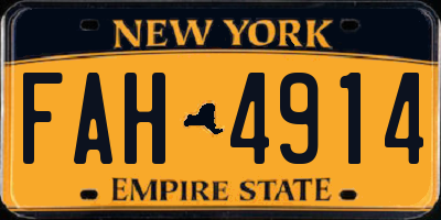 NY license plate FAH4914
