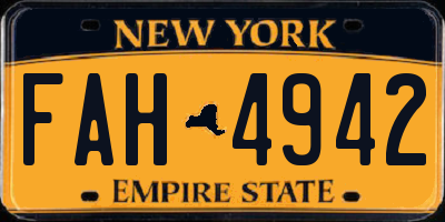 NY license plate FAH4942