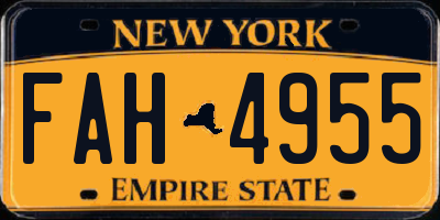 NY license plate FAH4955