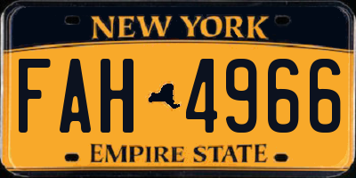 NY license plate FAH4966