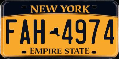 NY license plate FAH4974