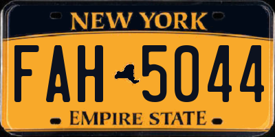 NY license plate FAH5044
