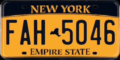 NY license plate FAH5046