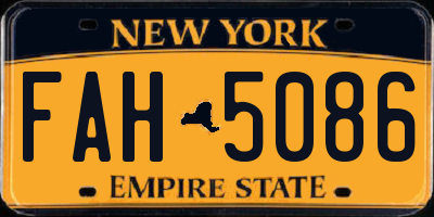 NY license plate FAH5086