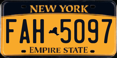 NY license plate FAH5097
