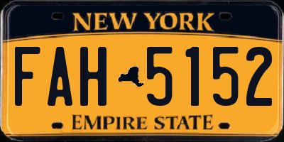 NY license plate FAH5152