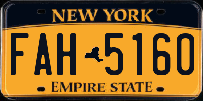 NY license plate FAH5160