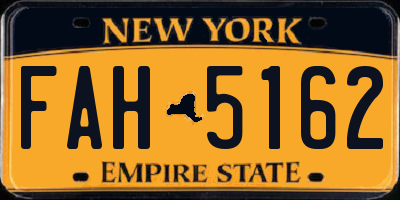NY license plate FAH5162