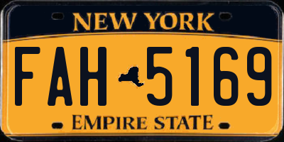 NY license plate FAH5169