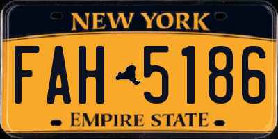 NY license plate FAH5186