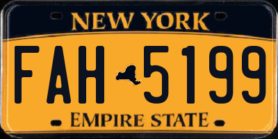NY license plate FAH5199